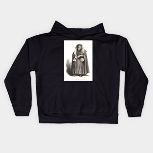 A Jewish Rabbi dressed for prayers Kids Hoodie